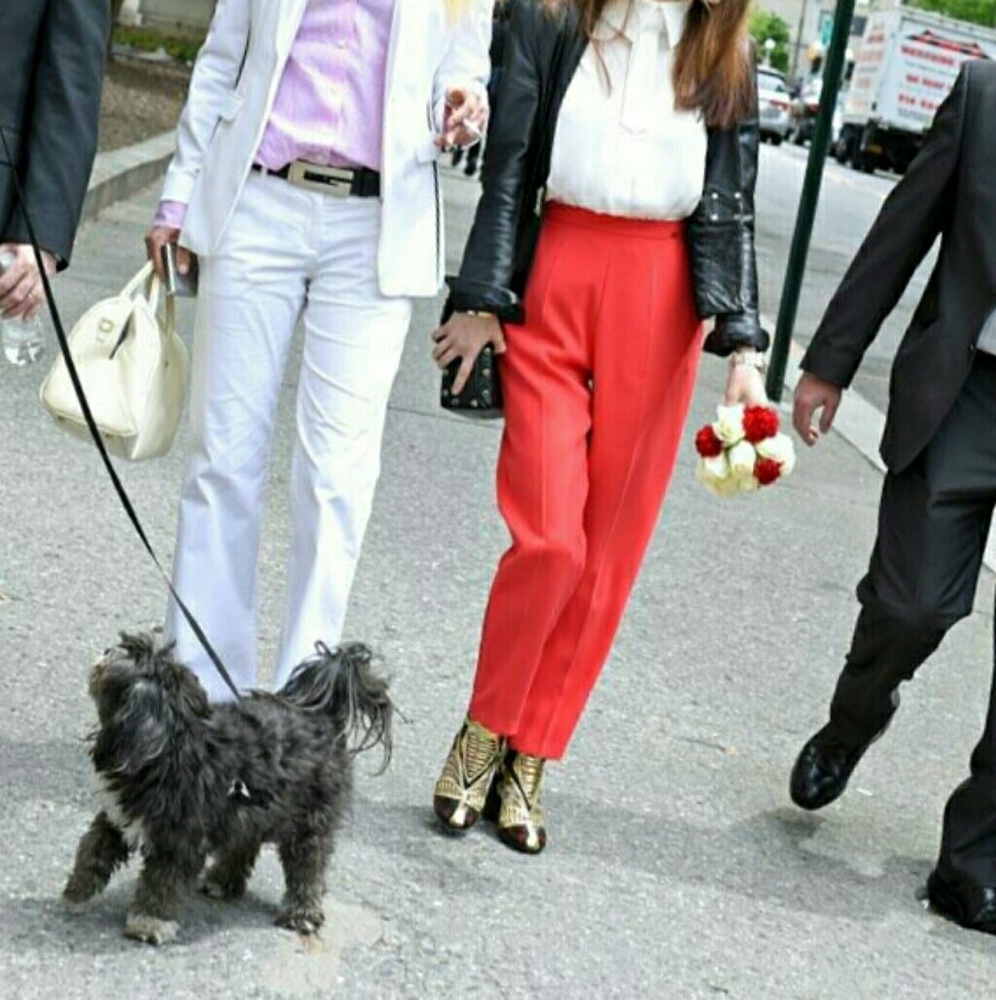 Theory  snow white pants worn once!
