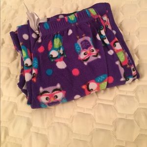 Fuzzy and comfy owl designed pajama pants