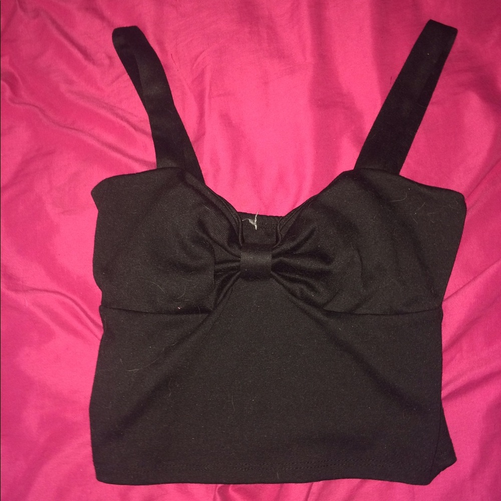 black bow crop top