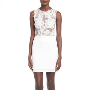 Missguided White Floral Lace Dress