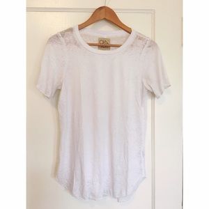Lightweight Distressed White Tee