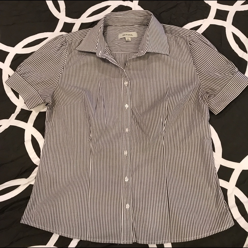 Gray and White Button Down Shirt