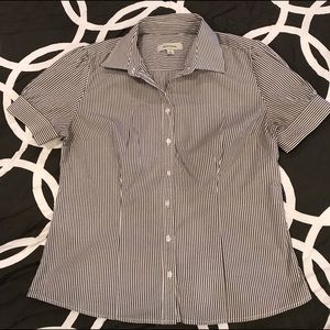 Gray and White Button Down Shirt