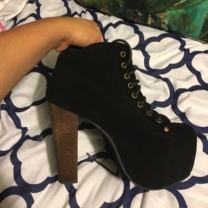 Jeffrey Campbell Lita Velvet Lace Up Boots