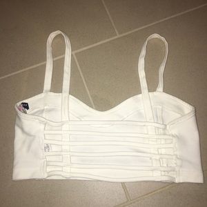 Brandy Melville white caged bralette never worn!!!