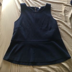 J. Crew navy blue peplum top