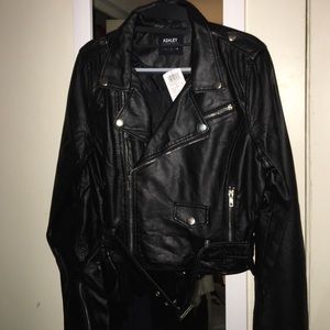 Faux Leather Motorcycle Jacket (Make Me An Offer)