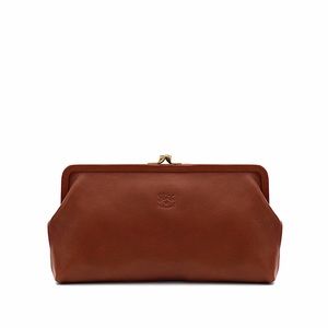Il Bisonte red leather pouch