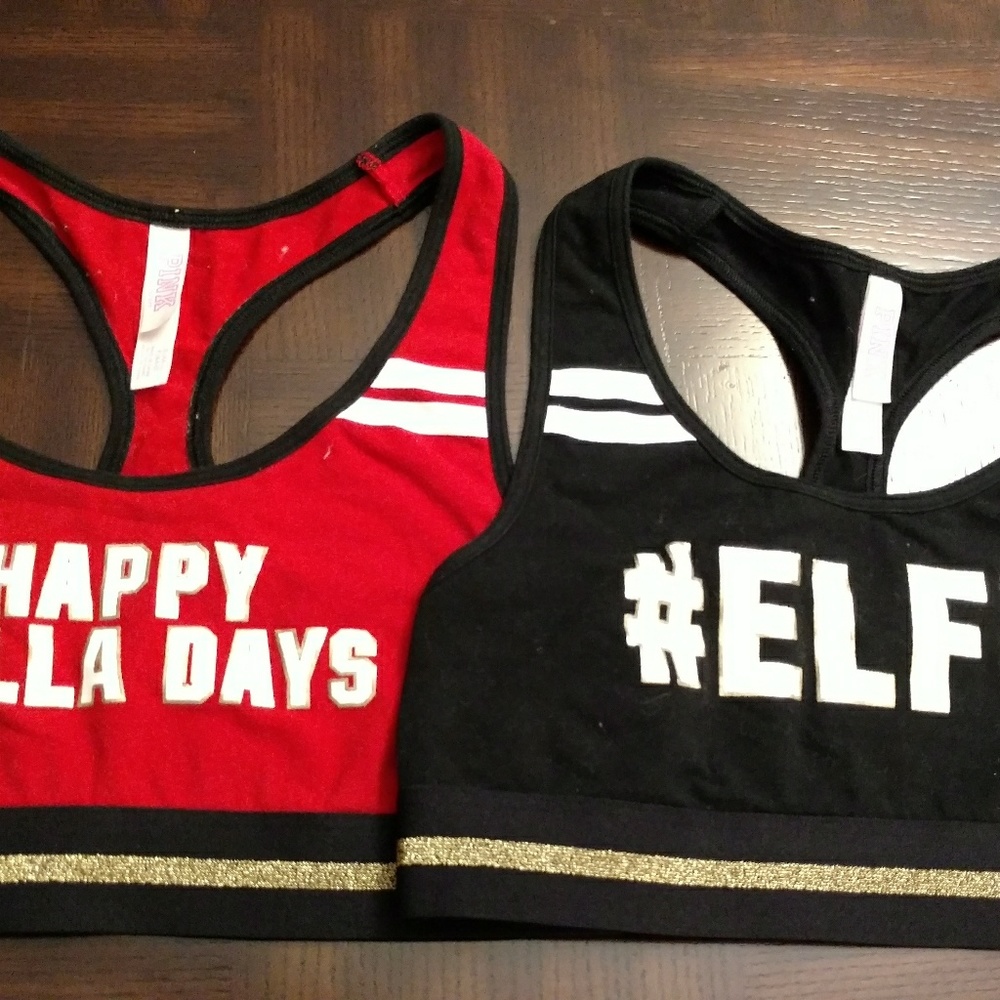 Set of 2 VS Pink Holiday Sports Bras