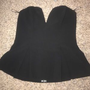 black strapless shirt