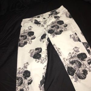 Floral skinny jeans