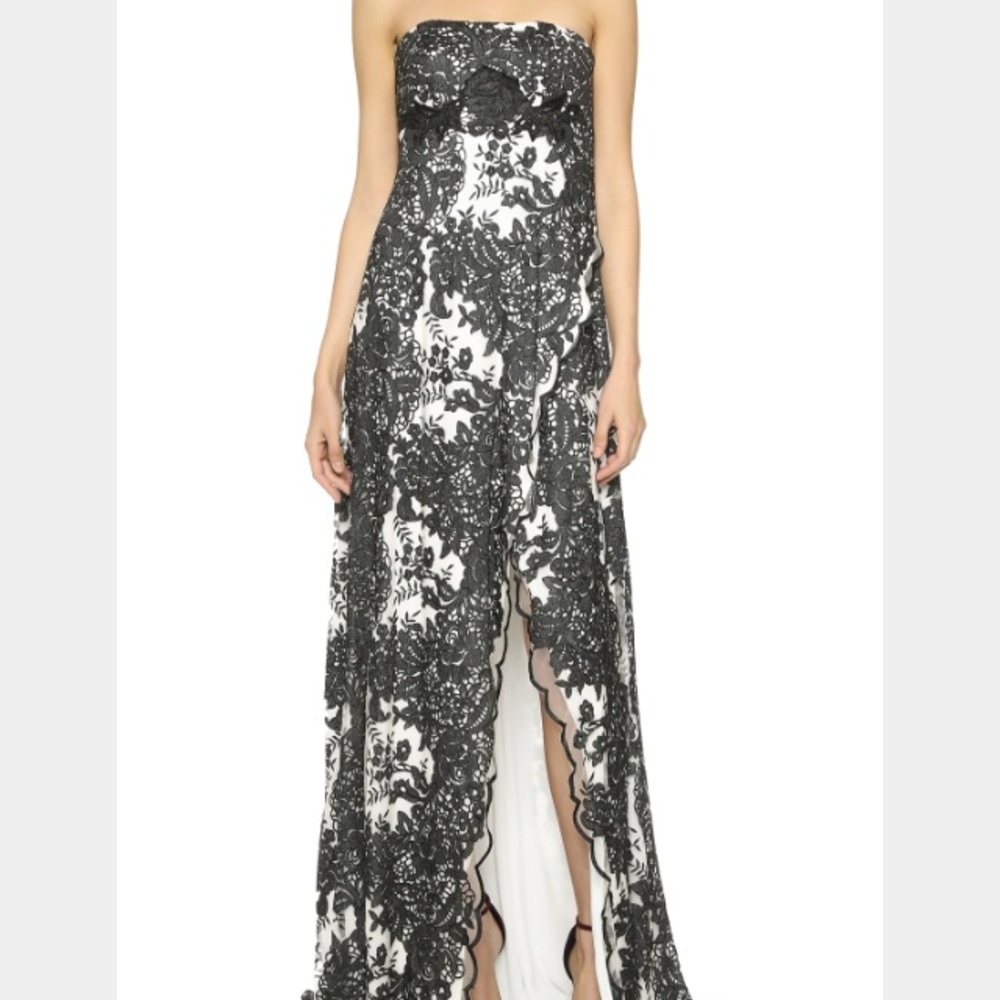 Marchesa Lace Strapless Gown