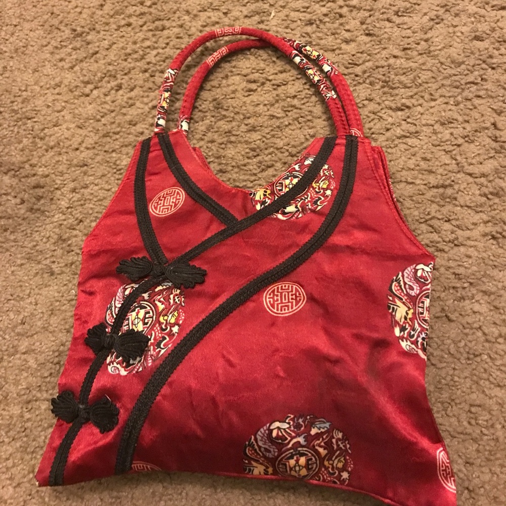 Red Asian style purse