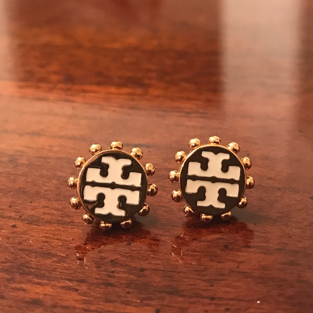 Tory Burch Logo Stud Earrings