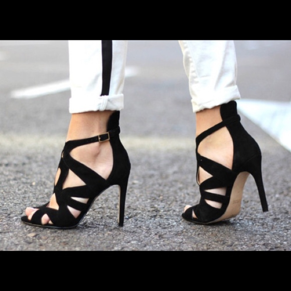 ZARA suede cutout heels, sold out everywhere!