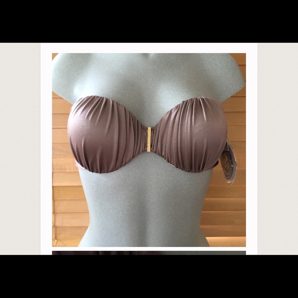 VICTORIA SECRET BANDEAU TAUPE TOP 36B NWT