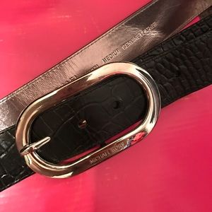 Michael Kors black snake print medium belt