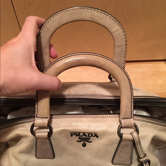 Prada leather glacé calf tote bag - grey ombré - Picture 4 of 8