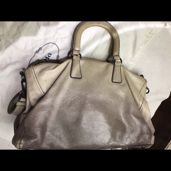 Prada leather glacé calf tote bag - grey ombré - Picture 2 of 8