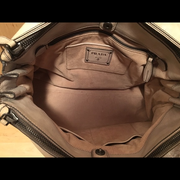 Prada leather glacé calf tote bag - grey ombré - Picture 7 of 8