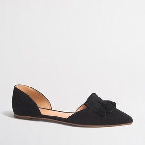 JCREW Suede D'orsay Flats, black