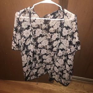 Sheer flowered cardigan