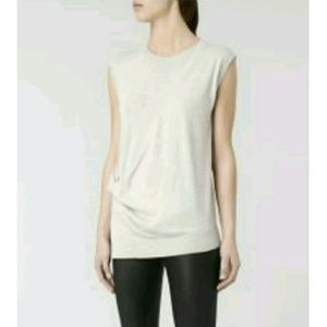 All Saints Crossover Draped Front Grey Lapse Tank All Saints Crossover Draped Front Grey Lapse Tank