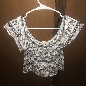 Elephant patterned crop top