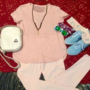 NWOT Apana Powder Pink Tulip Yoga Top