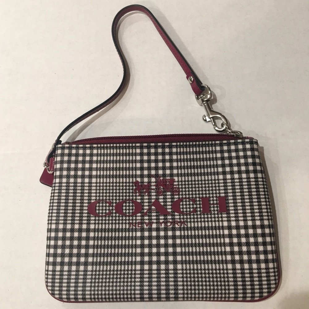 COACH AUTHENTIC Peyton Glen Plaid Print Wristlet.