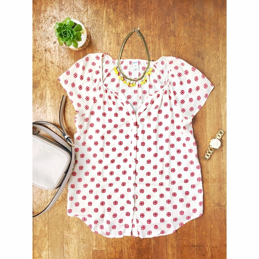 Cute Floral Short-sleeved Top