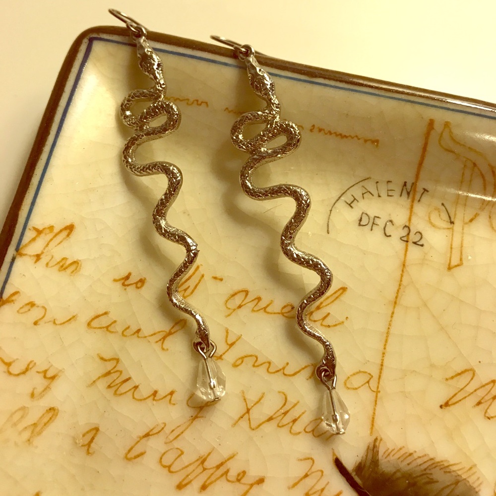 🐍✨Sexy Silver Snake earrings