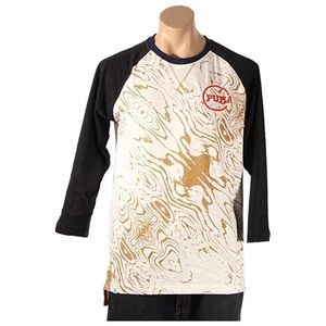 PUMA Mens Clash Raglan Ecru Heather Peacoat Tee