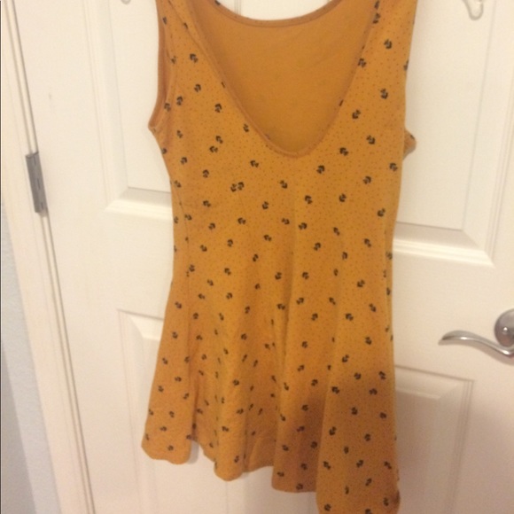 Forever 21 Mustard Orange Floral Dress - Picture 3 of 5