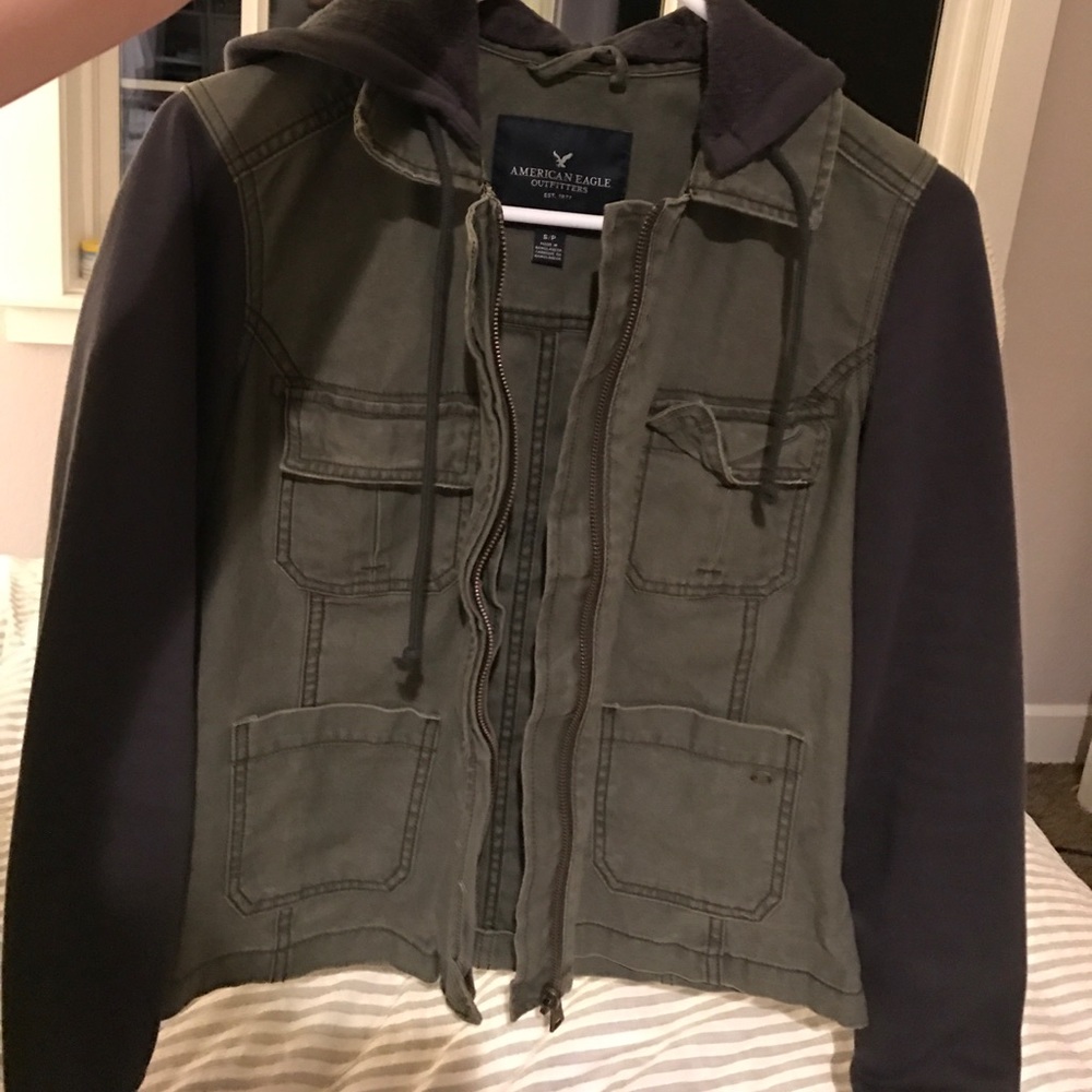 American eagle fleece utility jacket