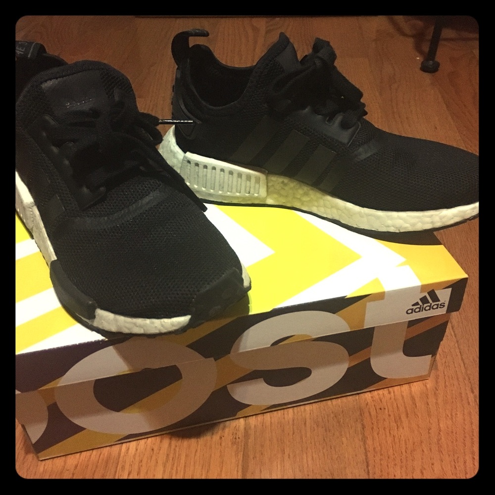 Adidas NMDs Black and White US 3.5 UK 3 Pre-Loved