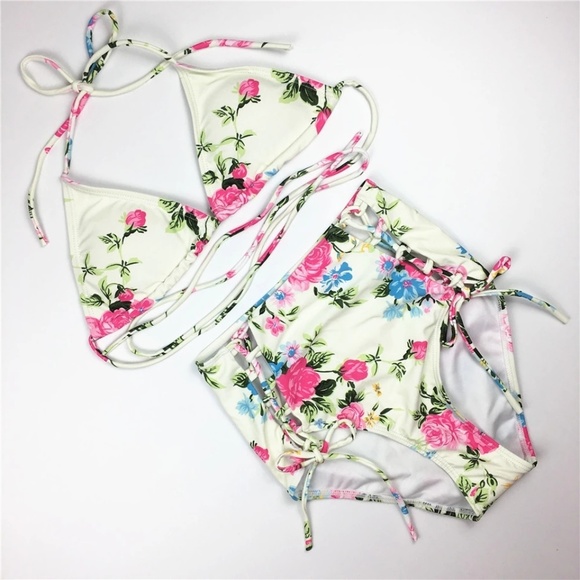 🚨Last Medium!🚨Floral Printed High Waist Bikini - Picture 2 of 5