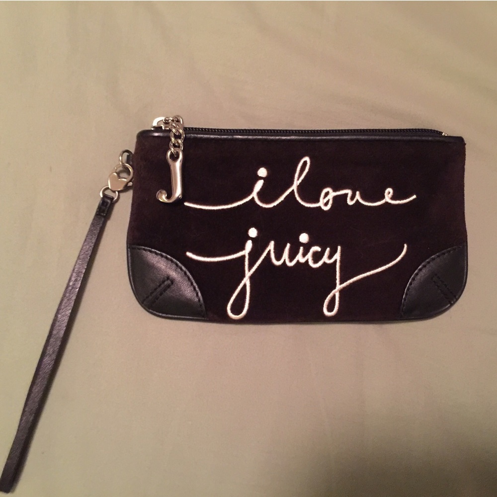 Juicy Couture black Velour small wristlet