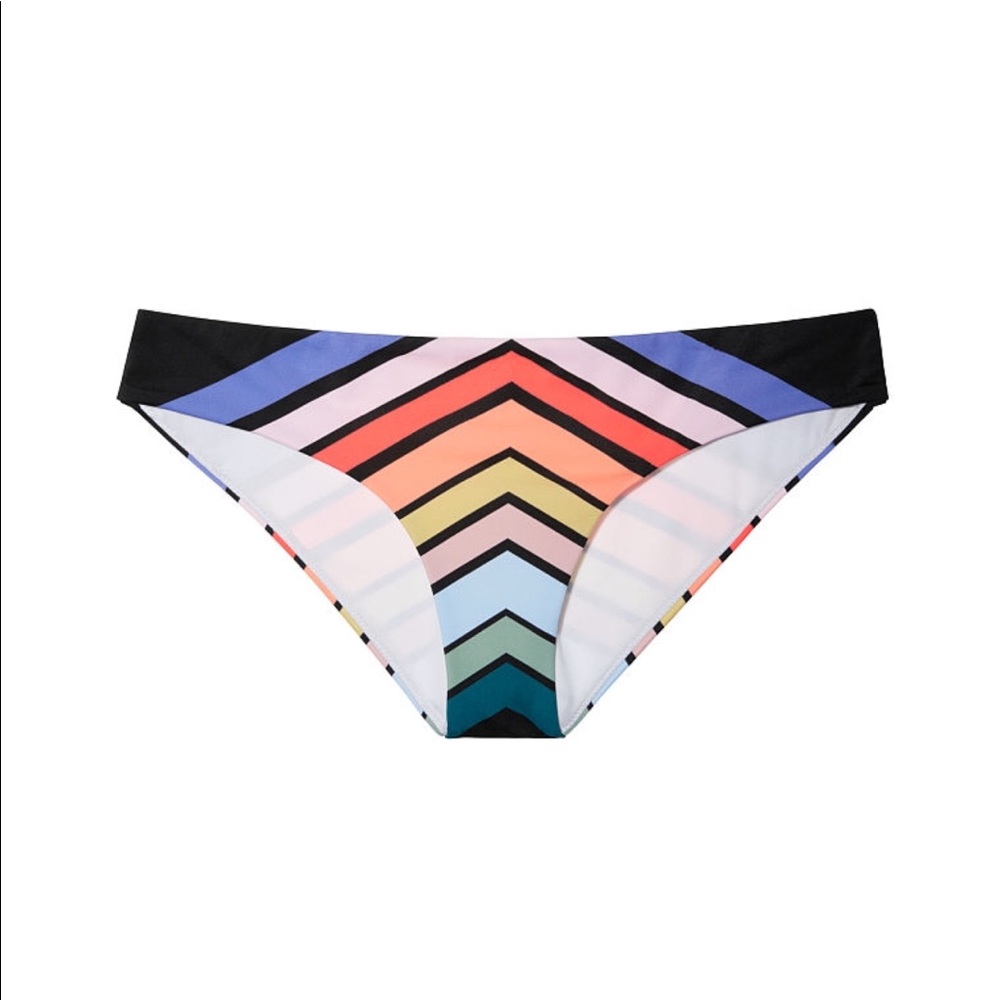NWOT VS Pink Rainbow Stripe Bikini Bottom