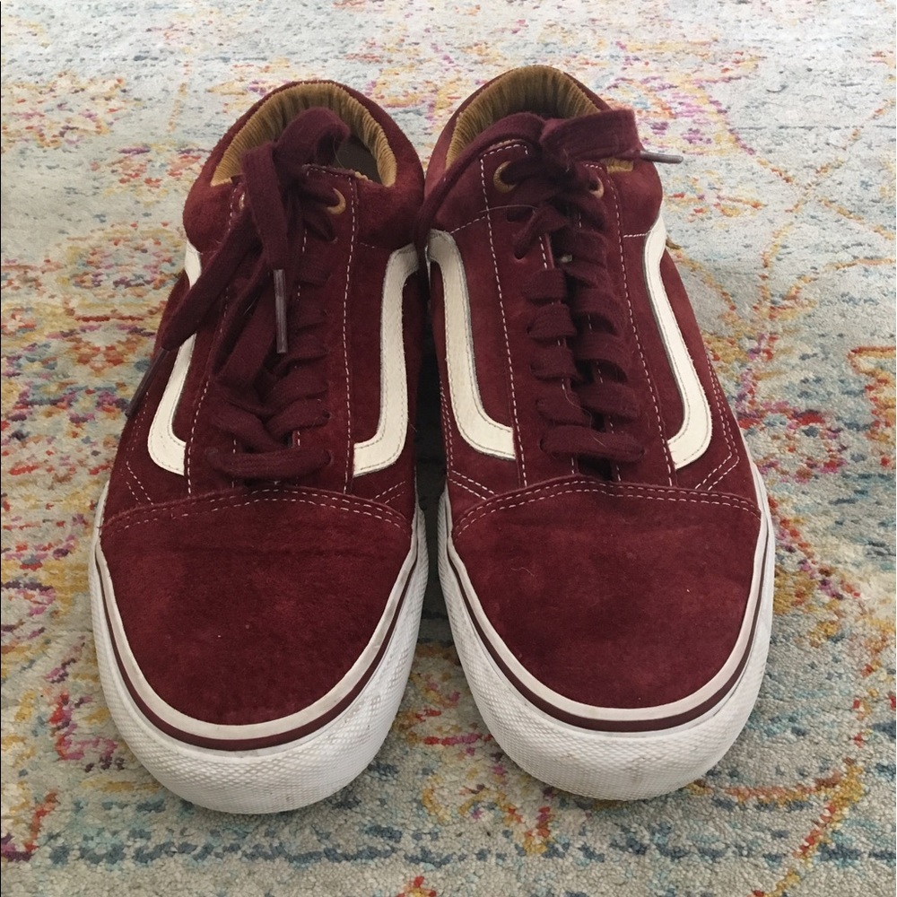 Red Suede Vans Old Skool Pro Vans men's US 8