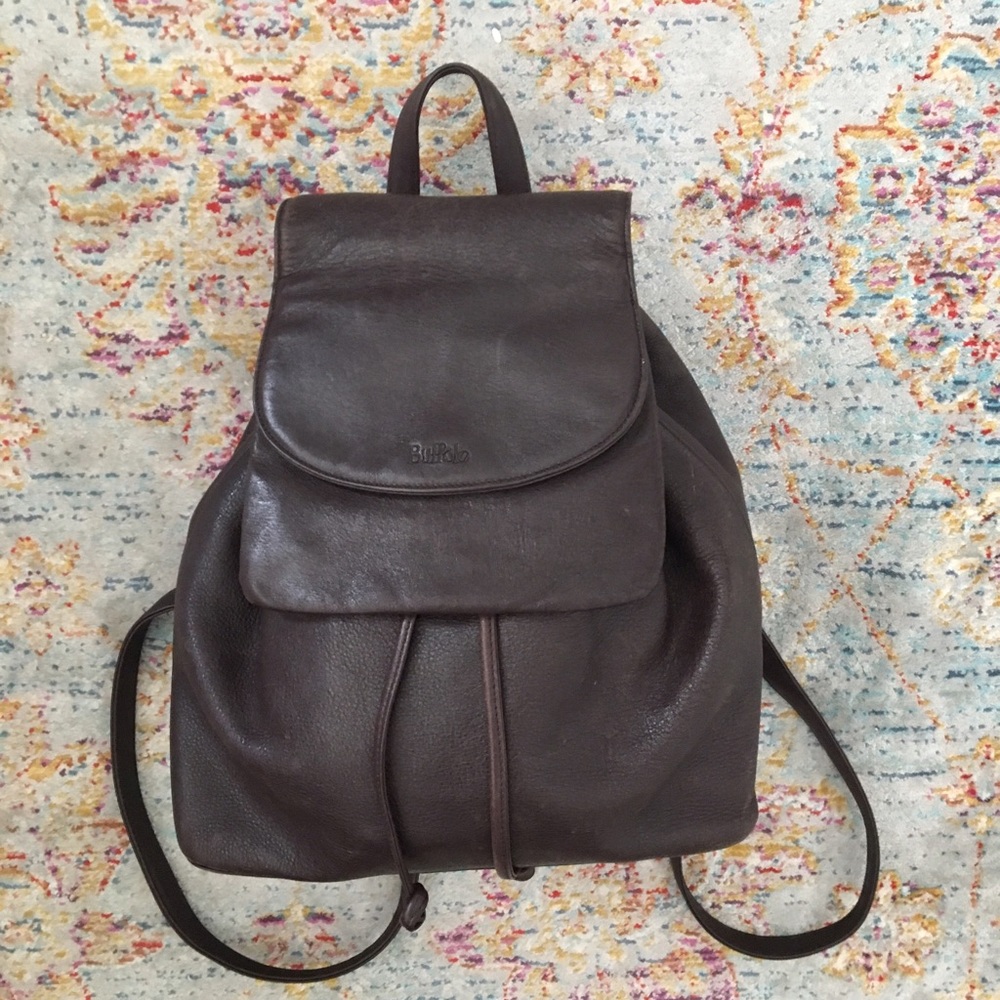 Buffalo Brown Leather small-ish backpack.
