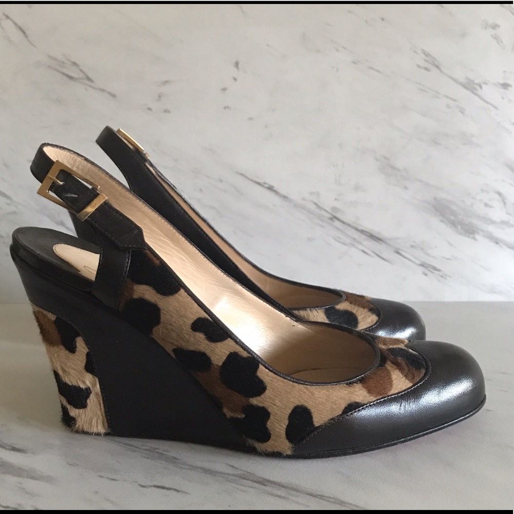 FLASH SALE: Louboutin leather and pony hair wedges