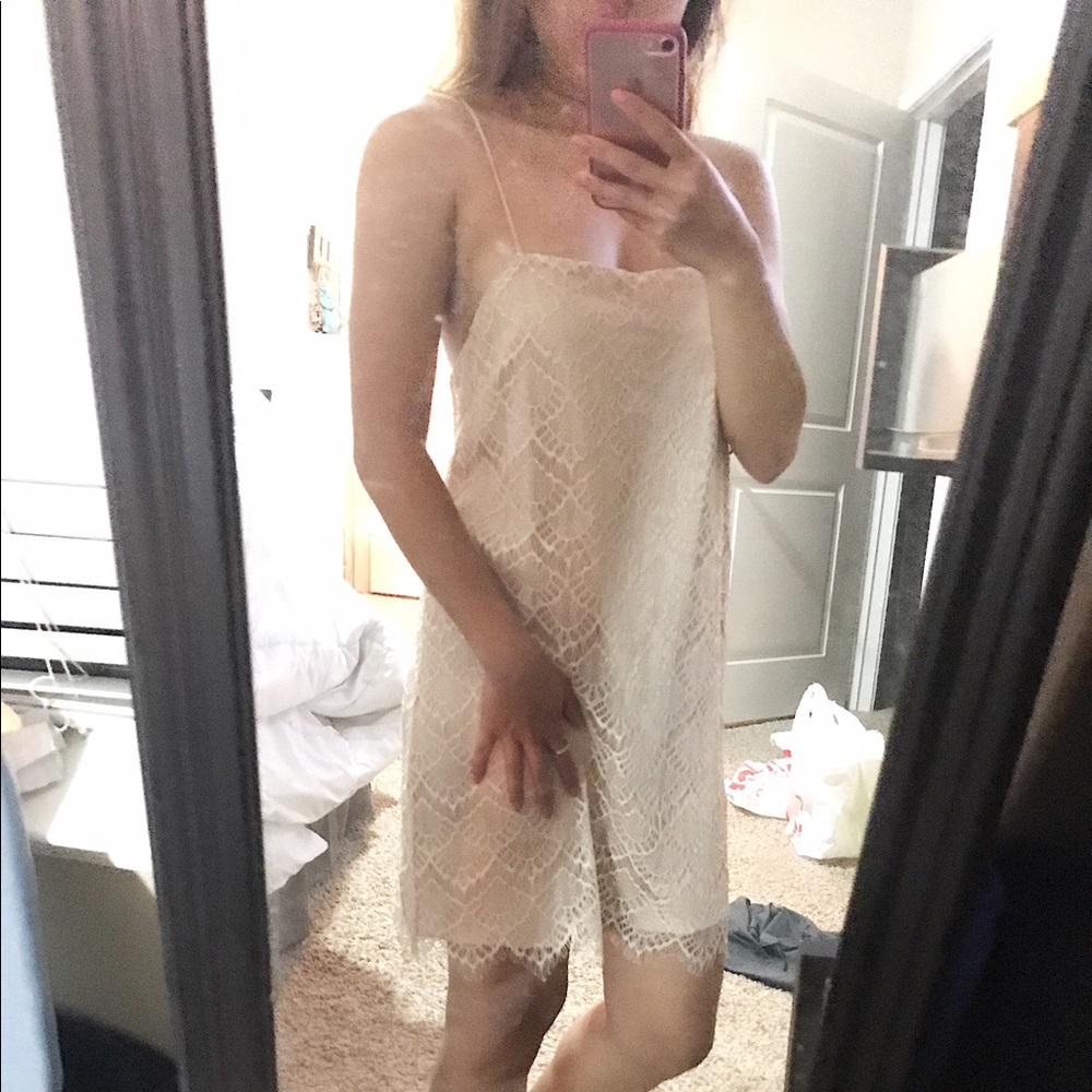 Light cream Lacey slip dress