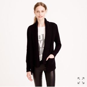 J Crew Black Open Cardigan Sweater
