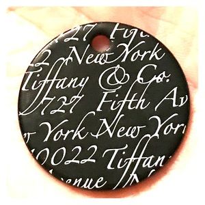 Authentic Tiffany & Co Notes Onyx Round Pendant