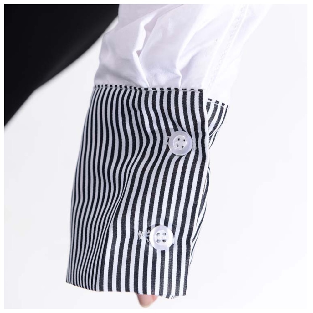 White & Black Ruffle Off The Shoulder Top D40 - Picture 5 of 5