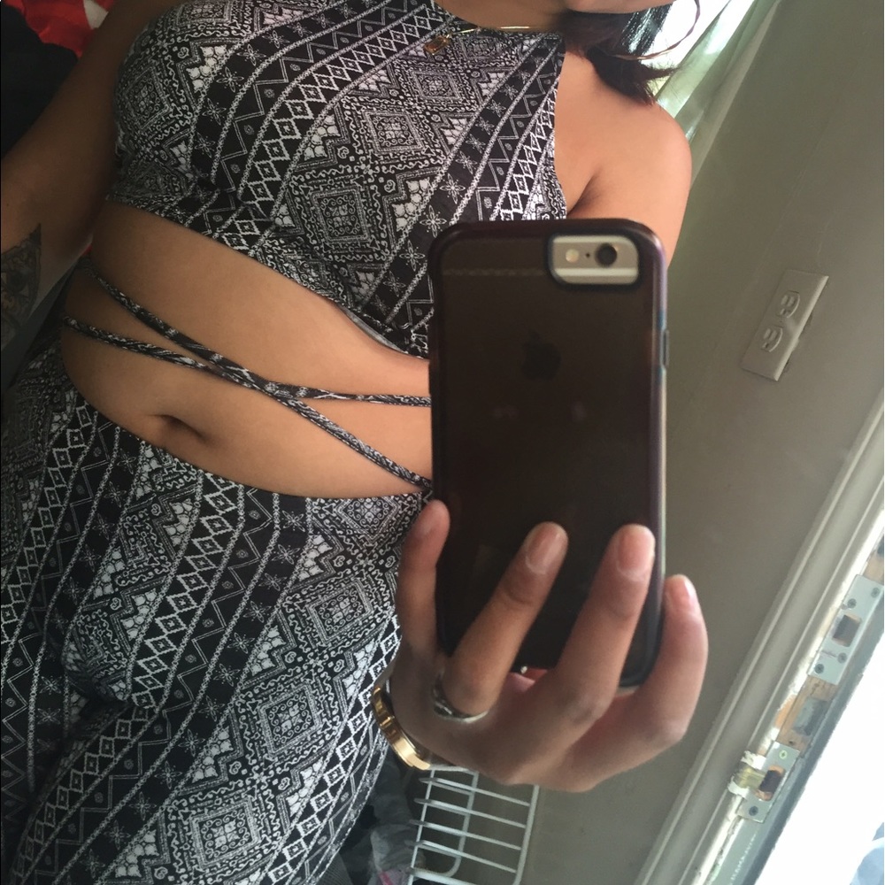 Crop top palazzo pants set