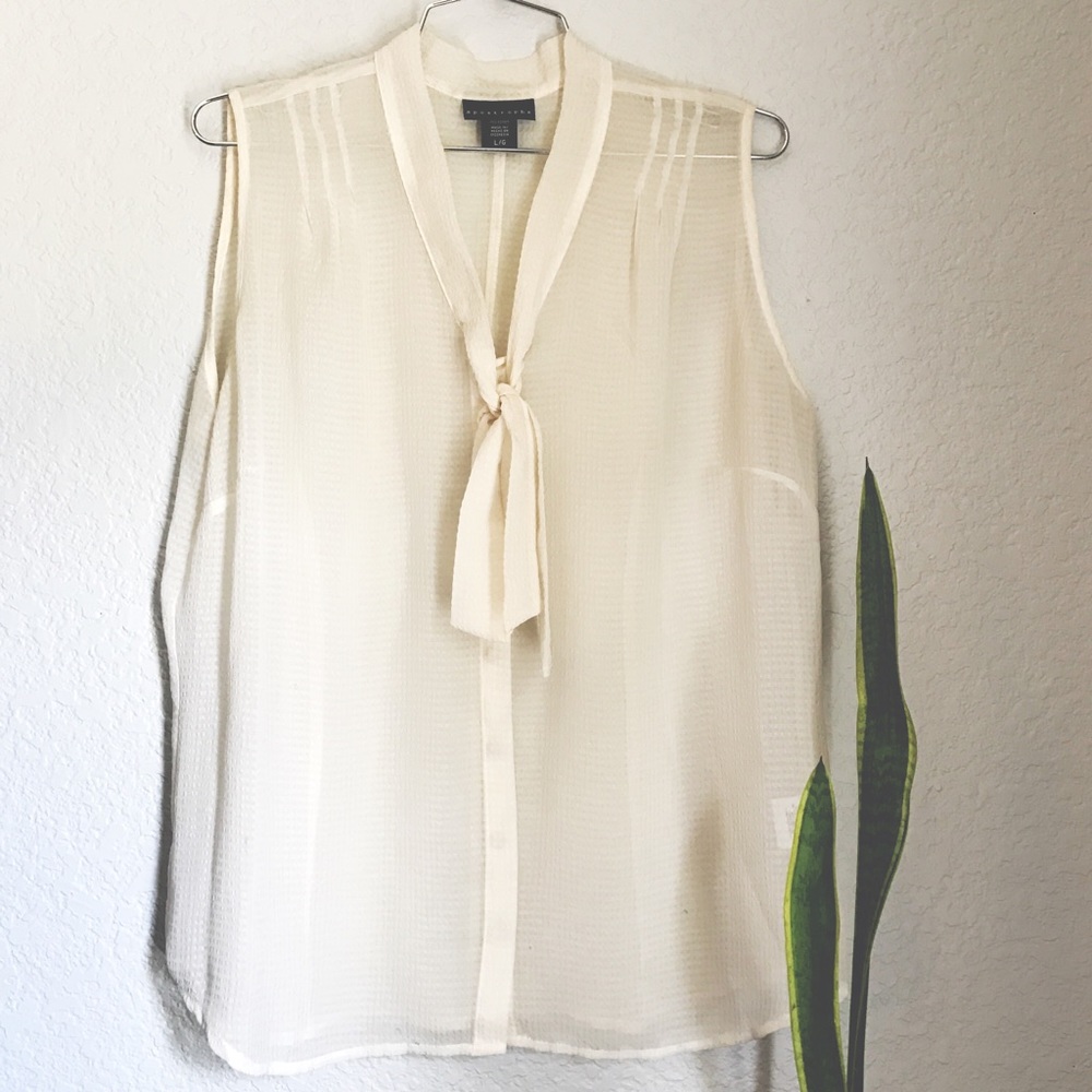 Sheer Tie-neck Blouse