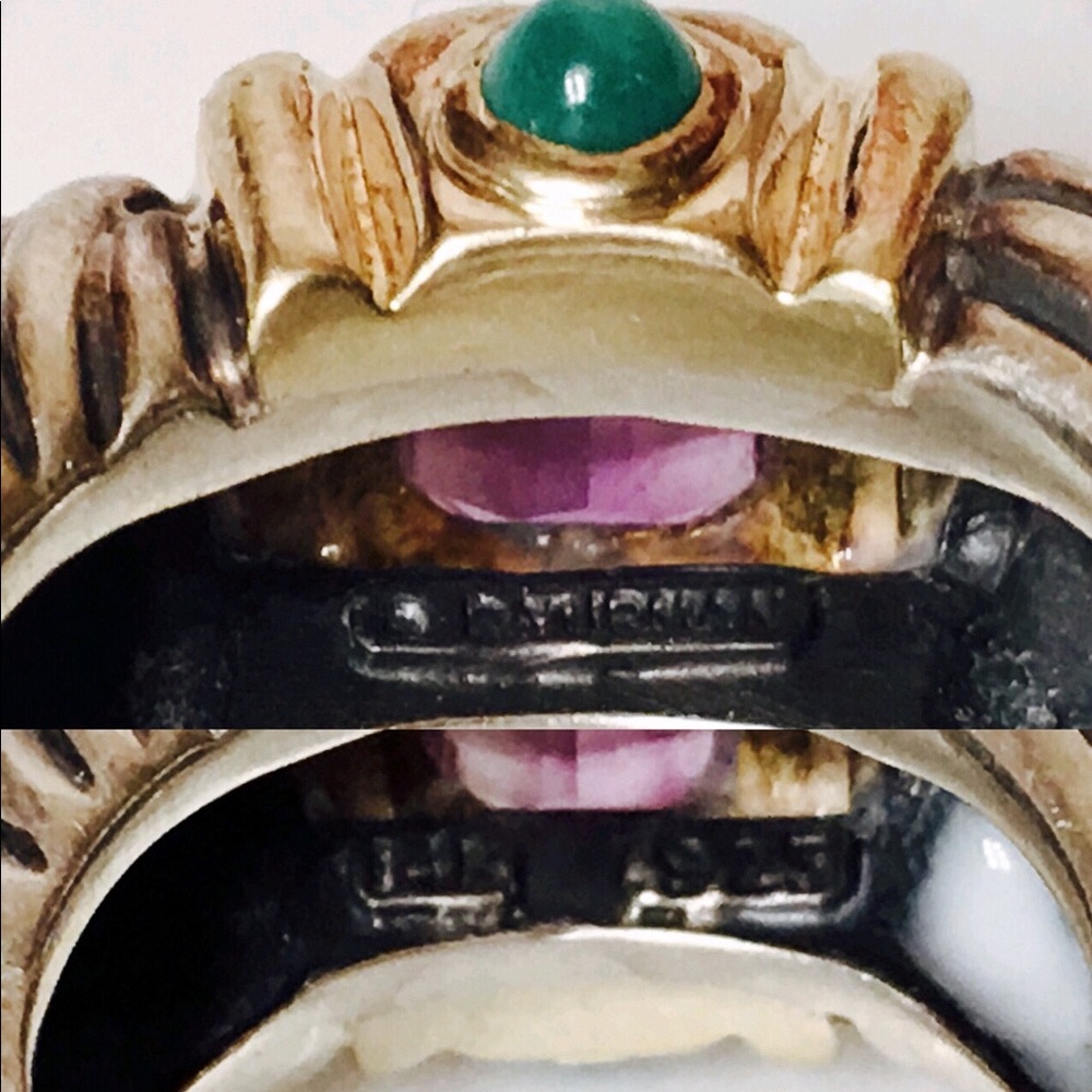 David Yurman Amethyst Green Onyx Renaissance Ring - Picture 4 of 6