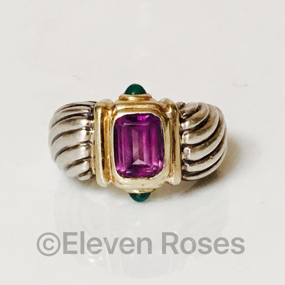 David Yurman Jewelry - David Yurman Amethyst Green Onyx Renaissance Ring